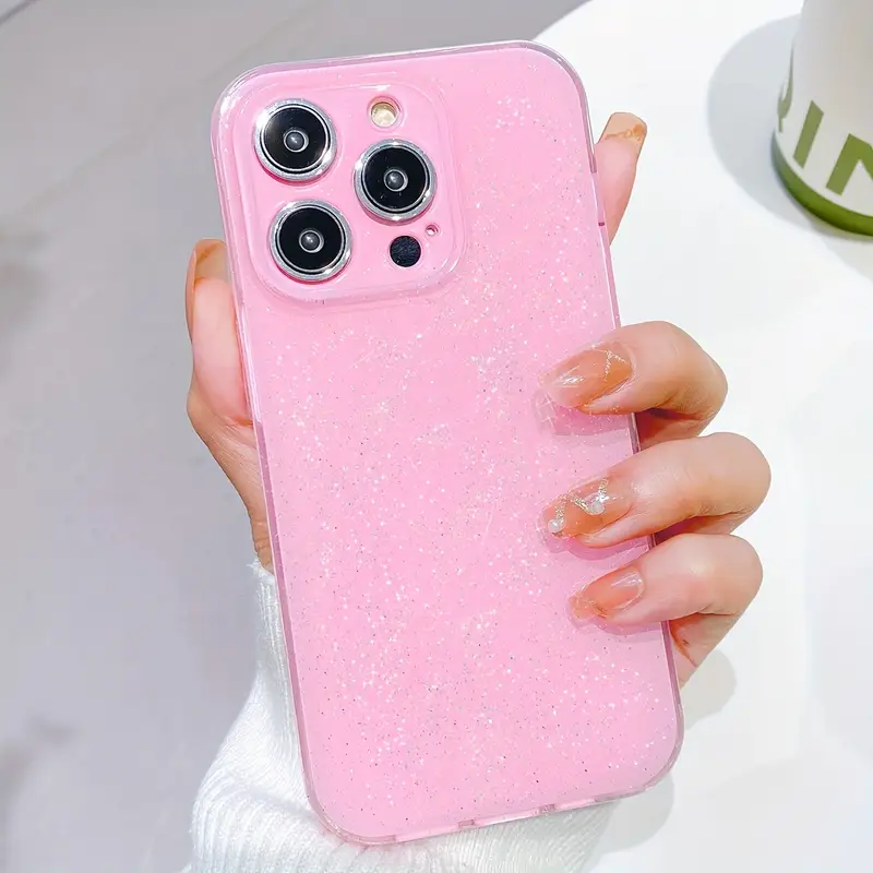 Yüksek kaliteli jel glitter telefon kılıfı şok geçirmez, ter geçirmez, parmak izi geçirmez, aşınmaya dayanıklı ve çok renkli