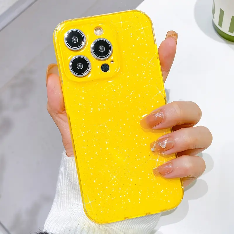 Yüksek kaliteli jel glitter telefon kılıfı şok geçirmez, ter geçirmez, parmak izi geçirmez, aşınmaya dayanıklı ve çok renkli