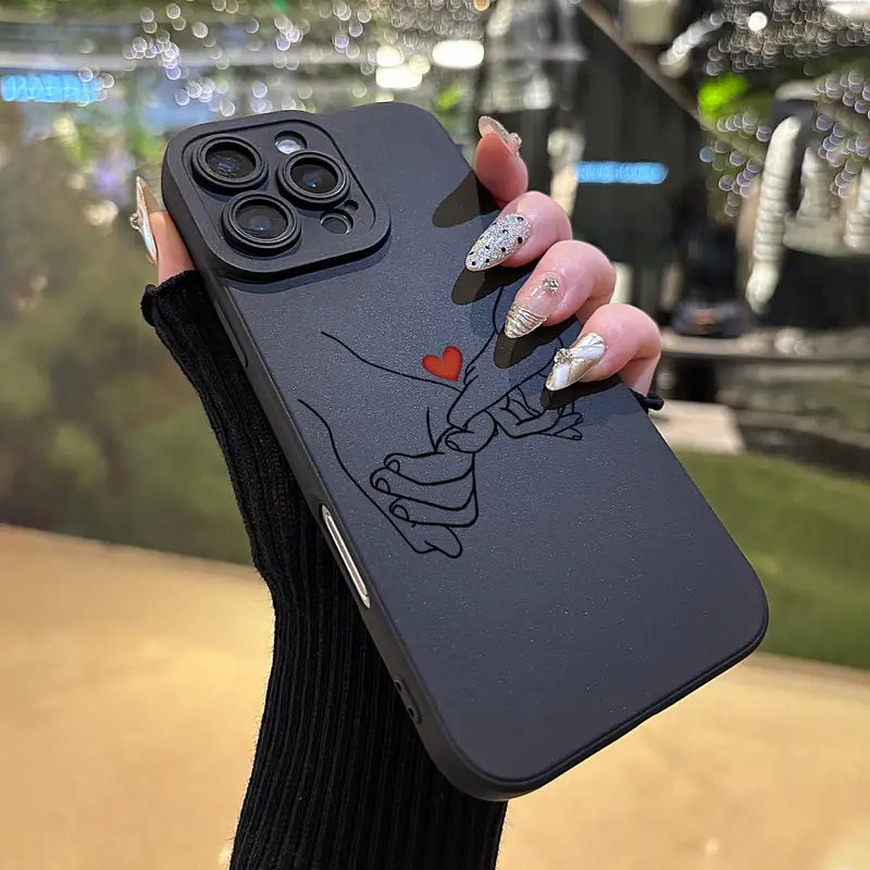 El Ele Tutuşan Sevgi Desenli UV Baskılı 360 Derece Tümüyle Koruma Cep Telefonu Kılıfı