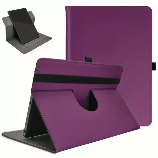Evrensel PU Deri Tablet Kılıfı 22.86-25.65 cm Android Tabletler için, 360 Derece Dönebilen Stand Kapak, Çok Açılı Gözlem Tutucu, İnce Tasarım