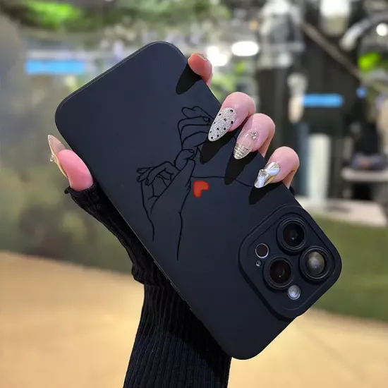 El Ele Tutuşan Sevgi Desenli UV Baskılı 360 Derece Tümüyle Koruma Cep Telefonu Kılıfı