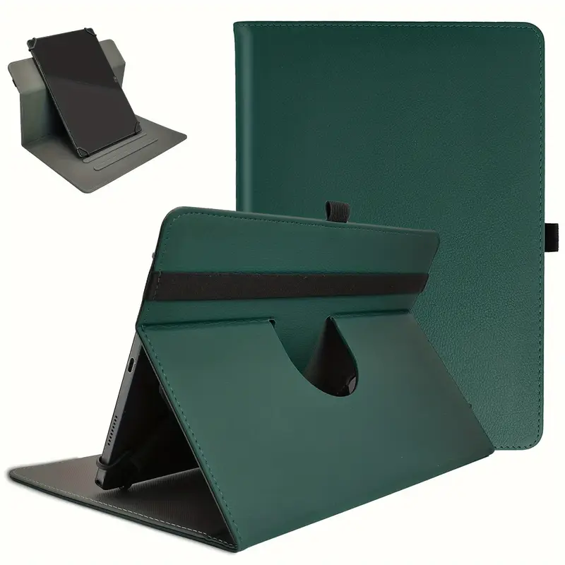 Evrensel PU Deri Tablet Kılıfı 22.86-25.65 cm Android Tabletler için, 360 Derece Dönebilen Stand Kapak, Çok Açılı Gözlem Tutucu, İnce Tasarım